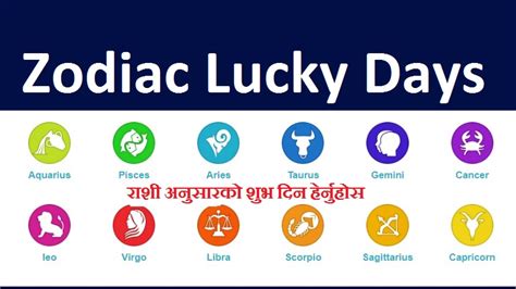Monthly Lucky Days Horoscopes .